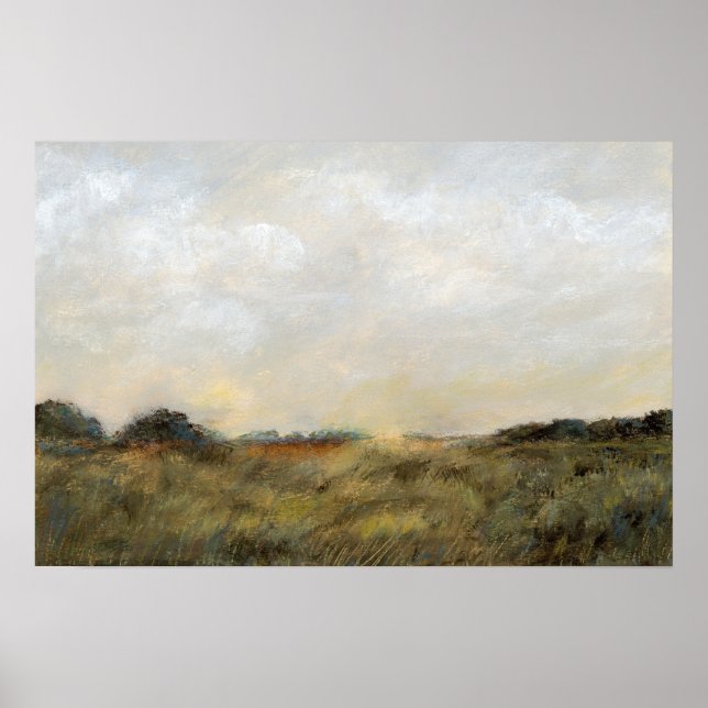 Poster Paysage Abstrait vintage Art impressionniste (Devant)
