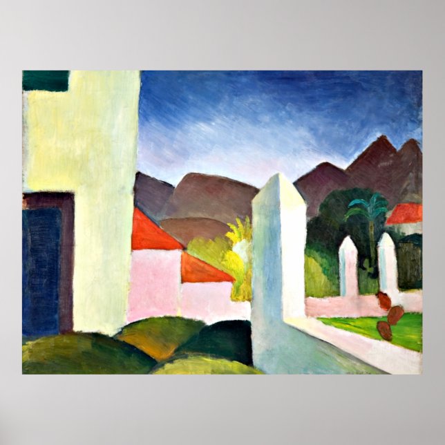 Poster Paysage africain, art abstrait par August Macke (Devant)
