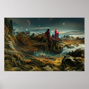 Poster Paysage Alien dans l'espace extra-atmosphérique   