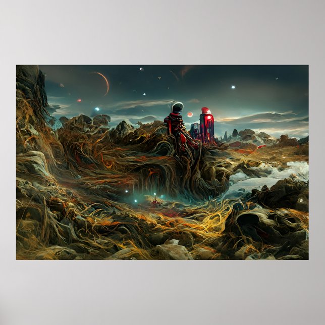 Poster Paysage Alien dans l'espace extra-atmosphérique |  (Devant)