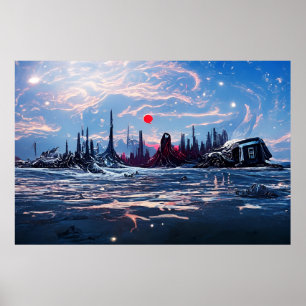 Poster Paysage Alien dans l'espace extra-atmosphérique   