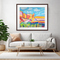 Paysage aquarelle fantaisiste de Kitchen Mesa colo