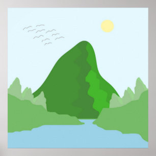 Poster paysage art abstrait