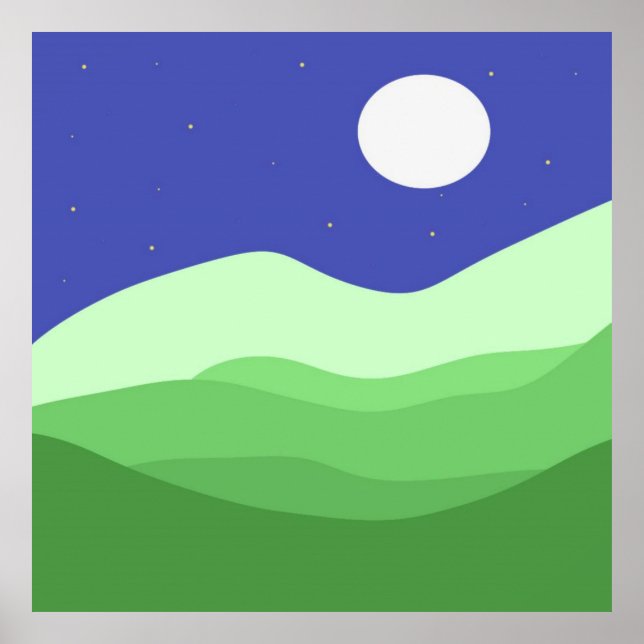 Poster paysage art abstrait (Devant)