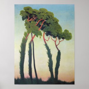 Poster Paysage avec arbres, 1911