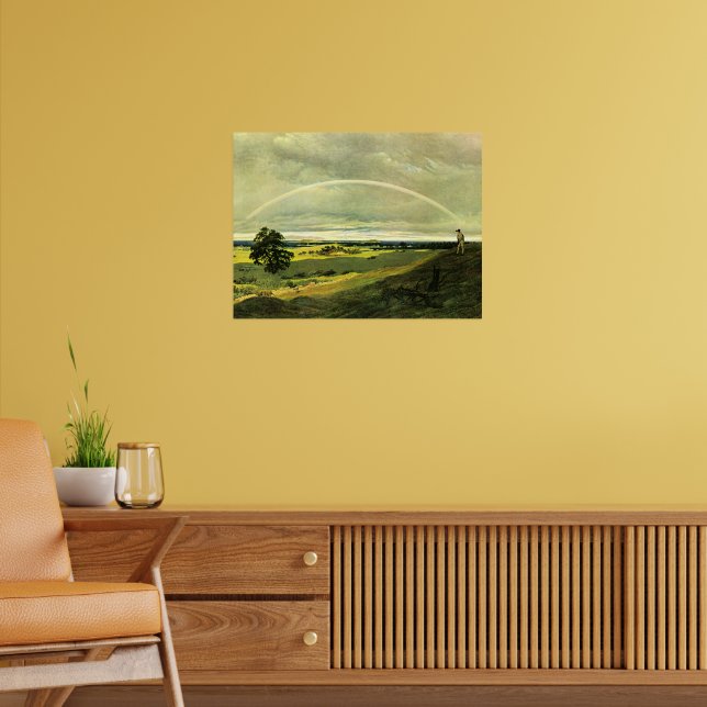 Poster Paysage avec arc-en-ciel, œuvre d'art célèbre, (Salon 2)