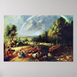 Poster Paysage Avec Arc En Ciel Par Rubens Peter Paul