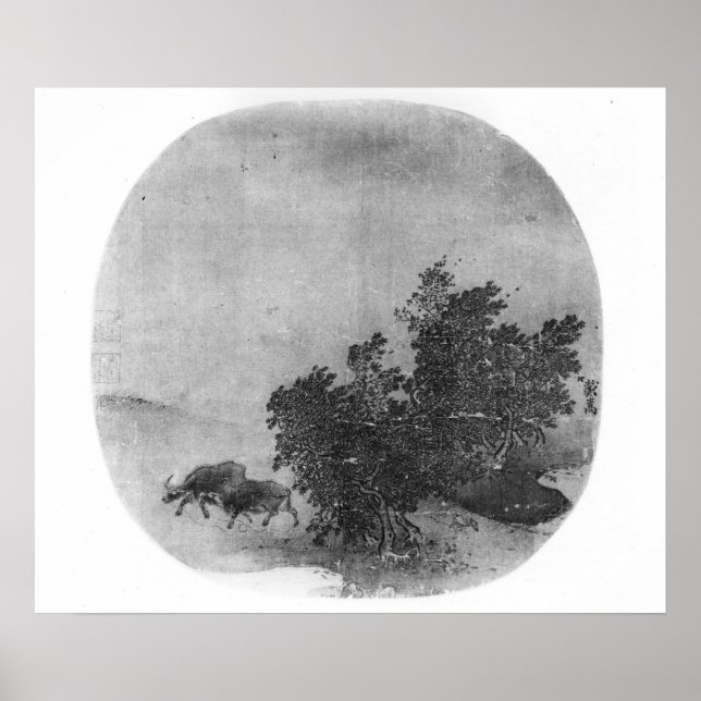 Poster Paysage avec buffle d'eau, dynastie Song (Devant)