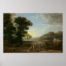 Poster Paysage avec commerçants - Claude Lorrain Art