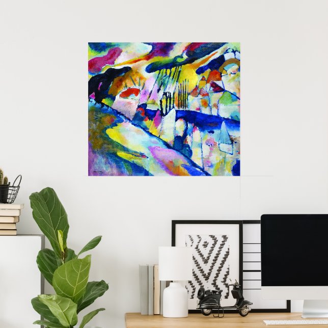 Poster Paysage avec pluie par Wassily Kandinsky (Bureau à domicile)