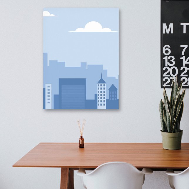 Poster Paysage bleu vertical (Cityscape Blue Vertical Poster)