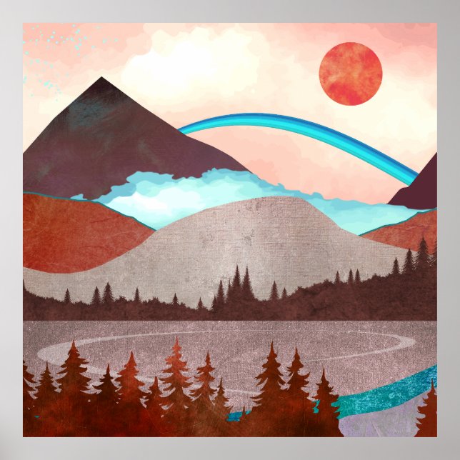 Poster Paysage Blue Rainbow (Devant)