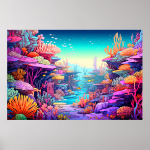 Poster Paysage Coraux sous-marins Océan Nature