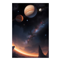 Paysage cosmique et espace planètes