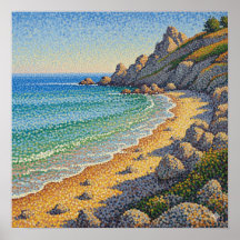 Paysage côtier de Pointillism