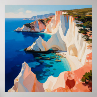 Poster Paysage côtier méditerranéen 🌊