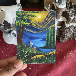 Poster Paysage Couleurs vives Coucher du soleil Lecture A