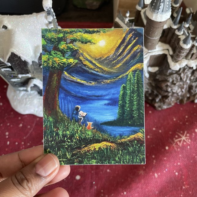 Poster Paysage Couleurs vives Coucher du soleil Lecture A (Créateur téléchargé)