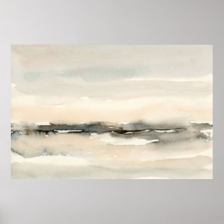 Poster Paysage d'aquarelle rose neutre Abstrait