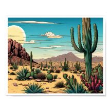 Paysage d'art graphique de Desert Butte Mesa