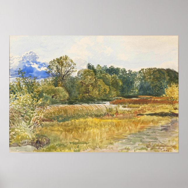 Poster Paysage d'automne à Rybiniszki Stanislaw Maslowski (Devant)