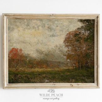 Poster Paysage d'automne Arbres d'automne Peinture Vintag