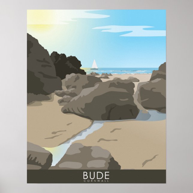 Poster Paysage de Bude Cornwall (Devant)