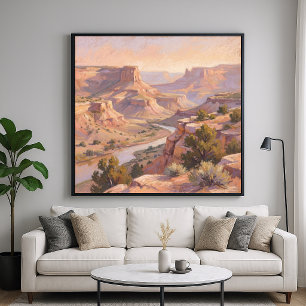 Poster Paysage de Canyon - Style de Peinture au Pastel