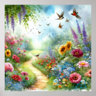 Poster Paysage de chemin de jardin 2
