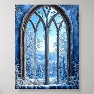 Poster Paysage de fenêtre faux