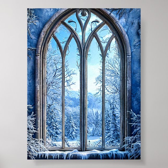 Poster Paysage de fenêtre faux (Devant)