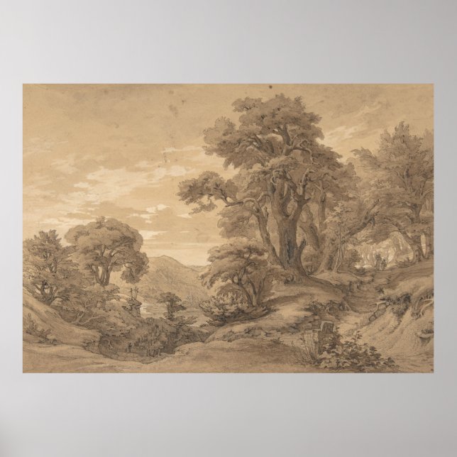 Poster Paysage de Hilly | Georg Heinrich Busse (Devant)