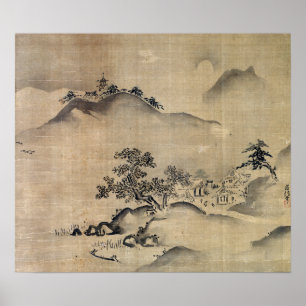 Poster Paysage de Kano Chikanobu