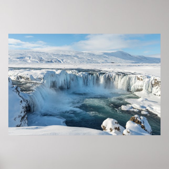 Poster Paysage de la cascade de Godafoss (Devant)