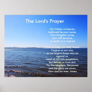 Poster Paysage de la mer, ciel bleu La prière du Seigneur