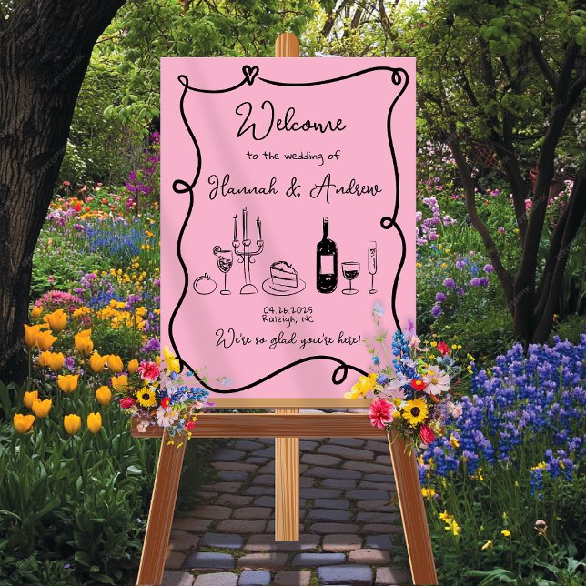 Poster Paysage de la table de Mariage de bienvenue de Han (Créateur téléchargé)