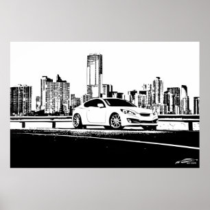 Poster Paysage de la ville de Gen Coupe
