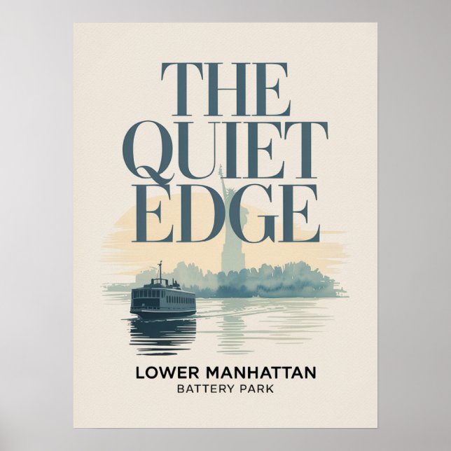 Poster Paysage de Lower Manhattan et port (Devant)