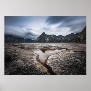 Poster Paysage de montagne des îles Lofoten