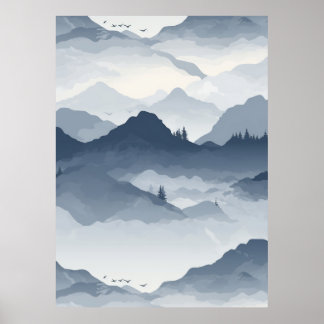 Poster Paysage de montagne majestueux
