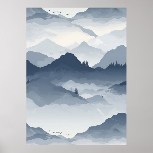 Poster Paysage de montagne majestueux (Devant)