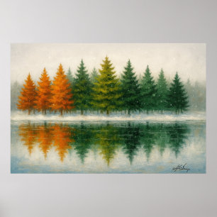 Poster Paysage de murmures entre les saisons
