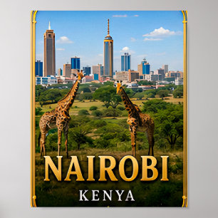 Poster Paysage de Nairobi et aventure faunique
