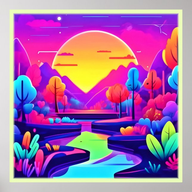 Poster Paysage de Neon Sunset (Devant)