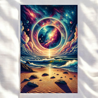 Poster Paysage de plage de coucher de soleil céleste psyc