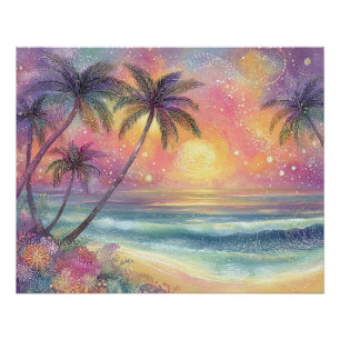 Poster Paysage de plage tropical de rêve