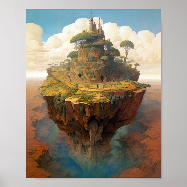 Poster Paysage de Surreal Island Art Imaginaire (Devant)