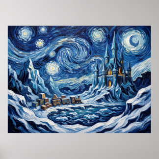 Poster Paysage de vacances de la Nuit étoilée de l'Île de