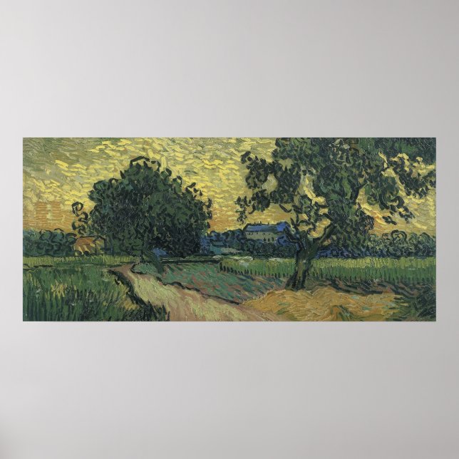 Poster Paysage de Van Gogh à Twilight (Devant)