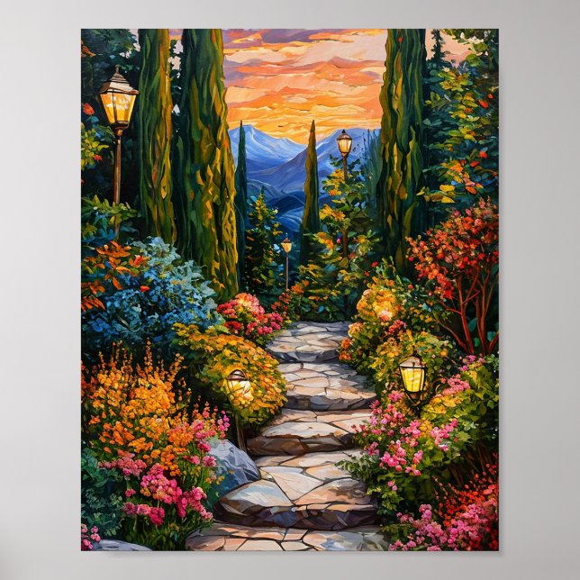 Poster Paysage des jardins (Devant)